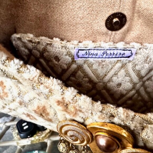 Nina Perrera Vintage Bag Baroque Victorian Upholstery Look Romantic - Picture 15 of 16